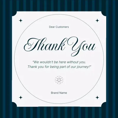 Blue and White Minimalist Vintage New Year Greeting Social Media Square