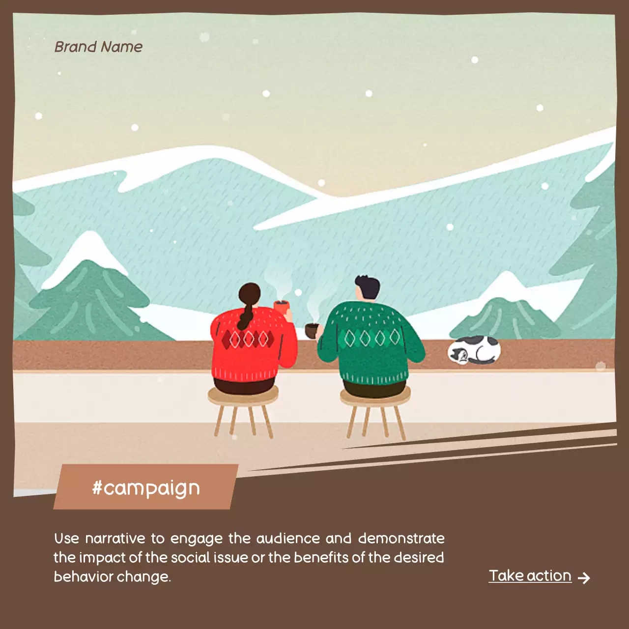 Brown Rustic Winter Campaign Advertisement Social Media Post