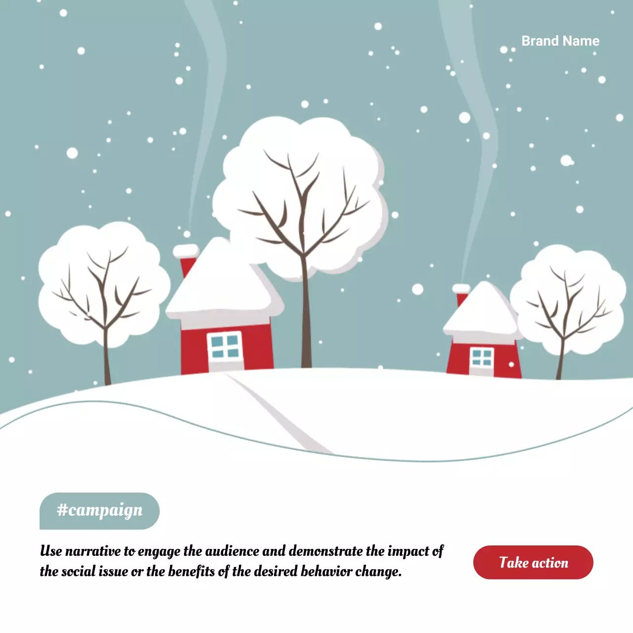 Red Minimalist Winter Promotion Social Media Post