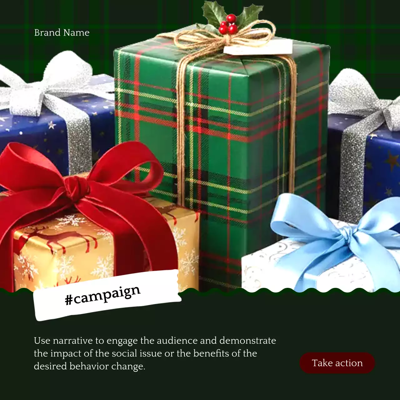 Green Festive Gift Promotion Social Media Post