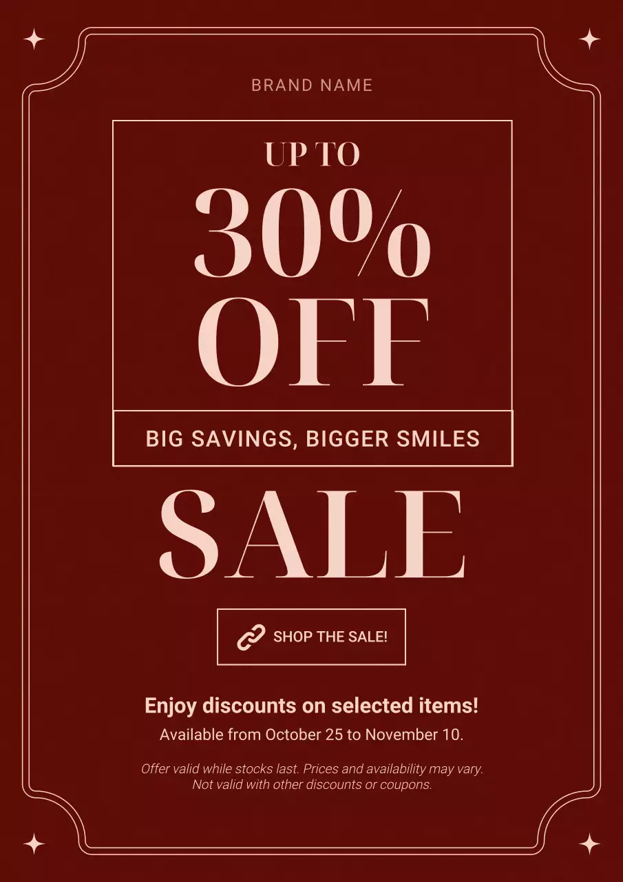 Red and White Vintage Minimalist Christmas Sale Poster