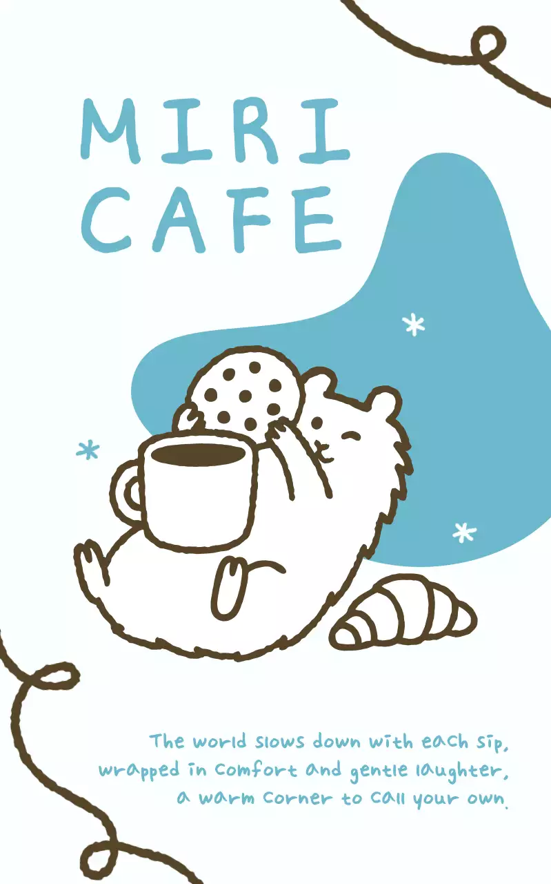 하늘색 아기자기한 카페 홍보