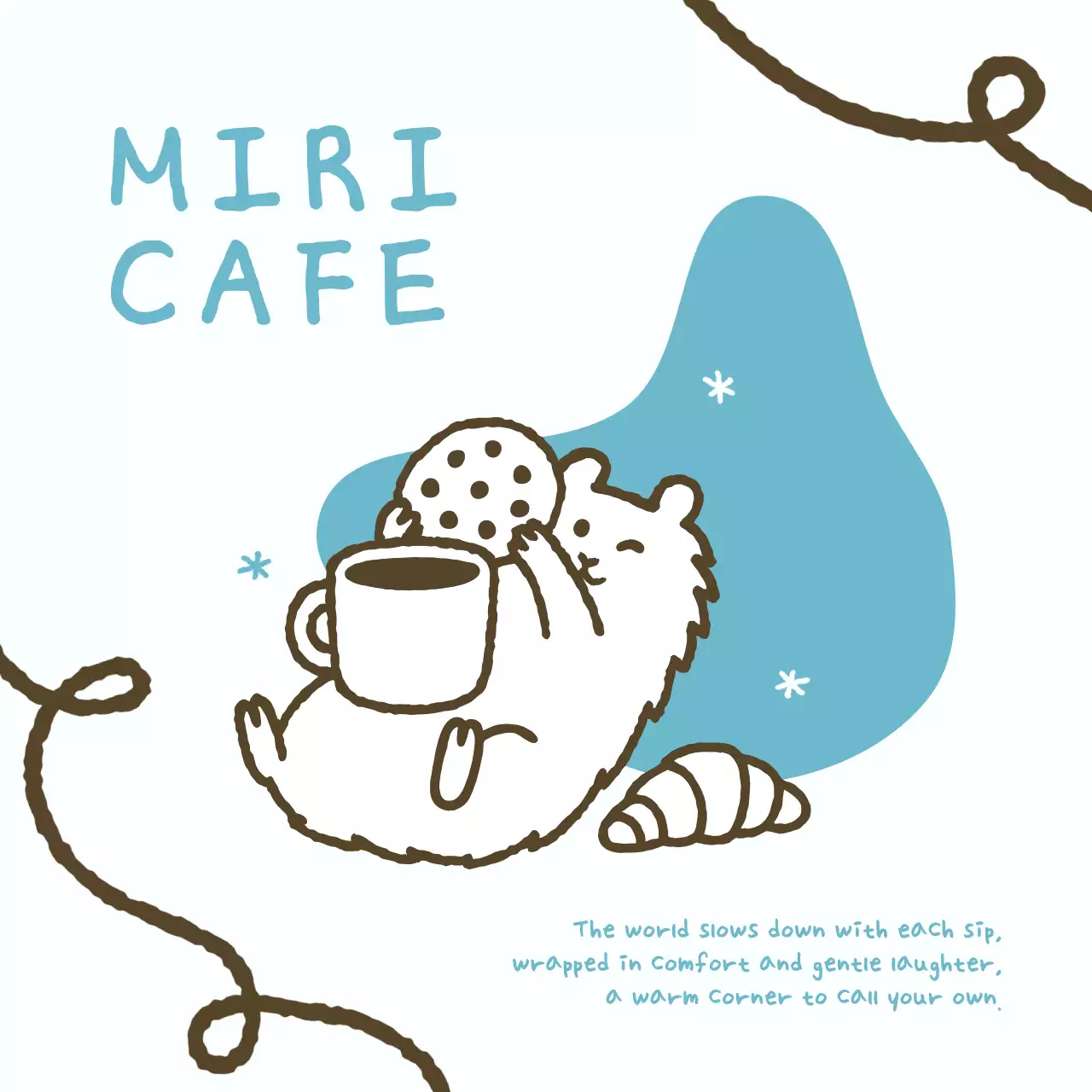 하늘색 아기자기한 카페 홍보