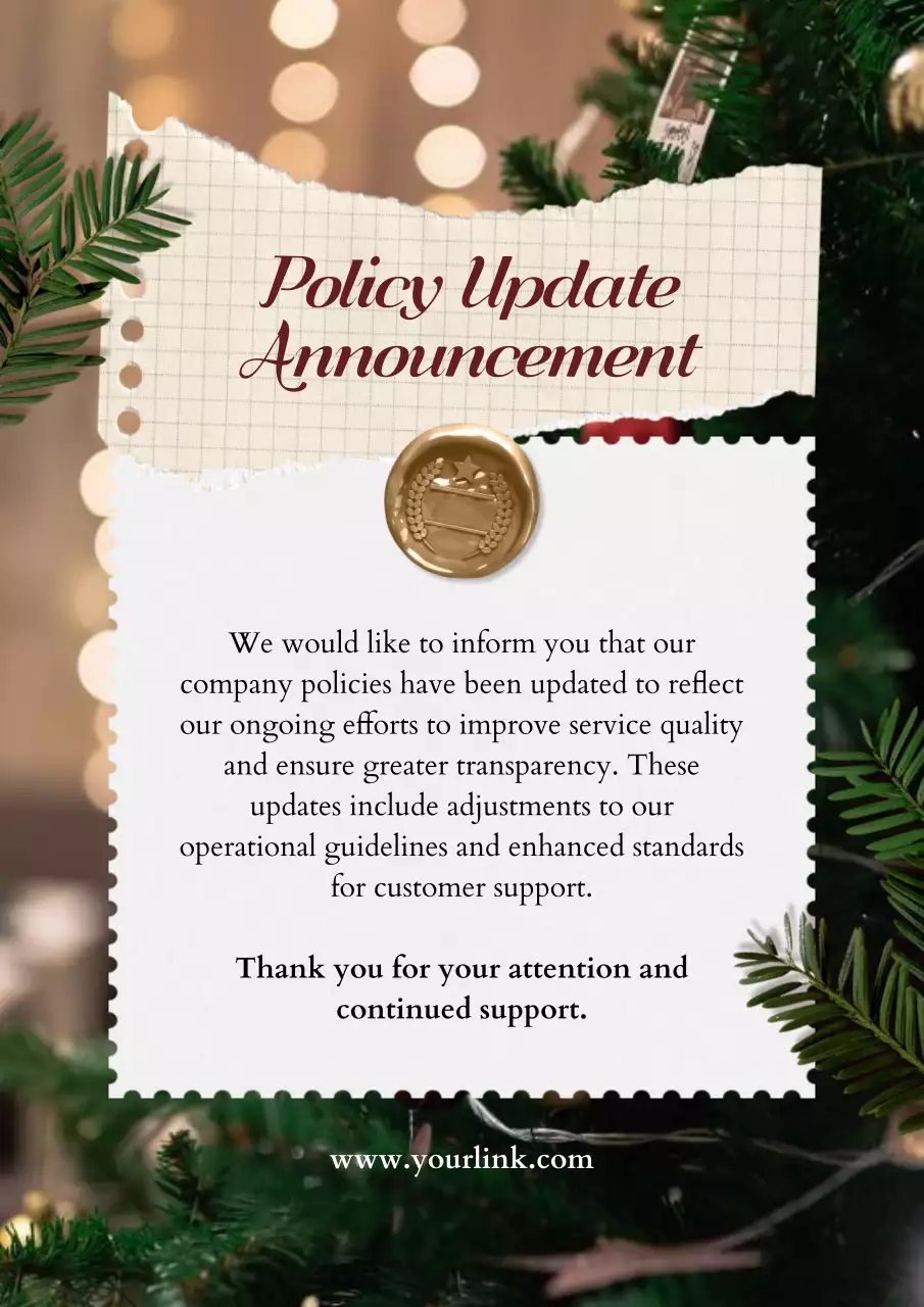 Green Elegant Policy Announcement Poster
