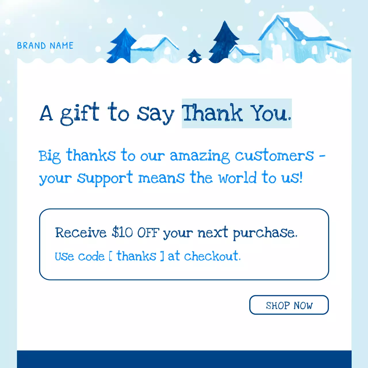 Blue Winter Holiday Gift Promotion for Social Media