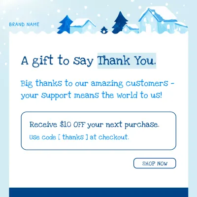 Blue Winter Holiday Gift Promotion for Social Media