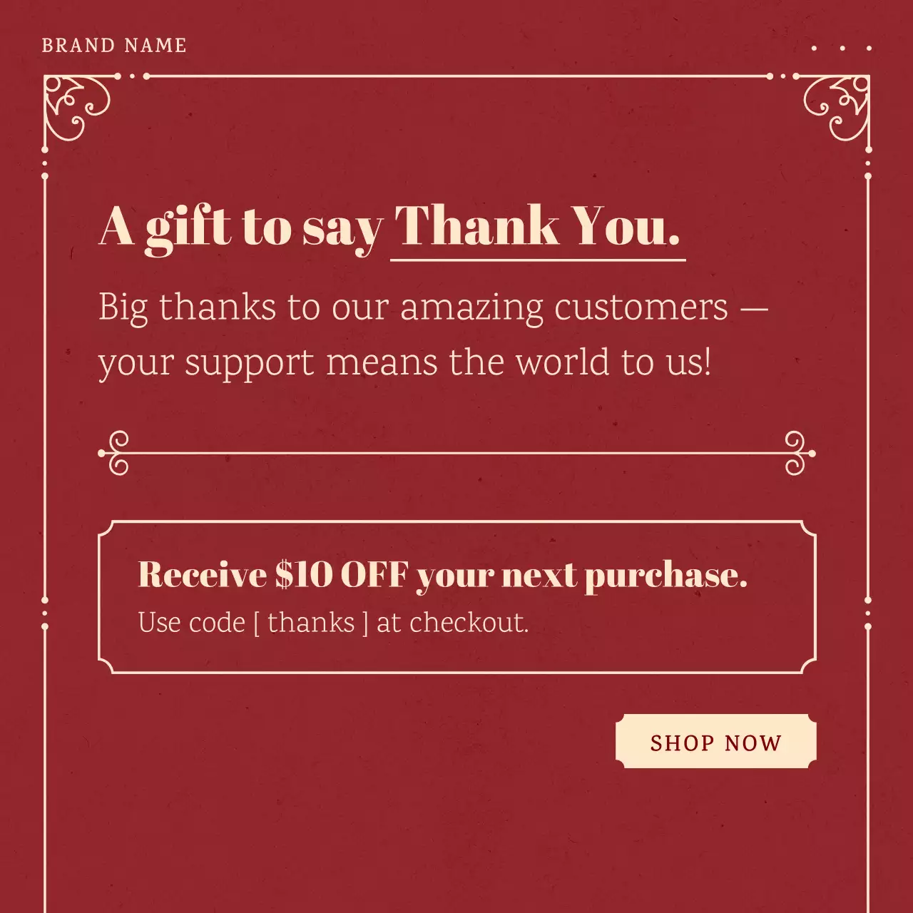 Red Vintage Gift Promotion for Social Media