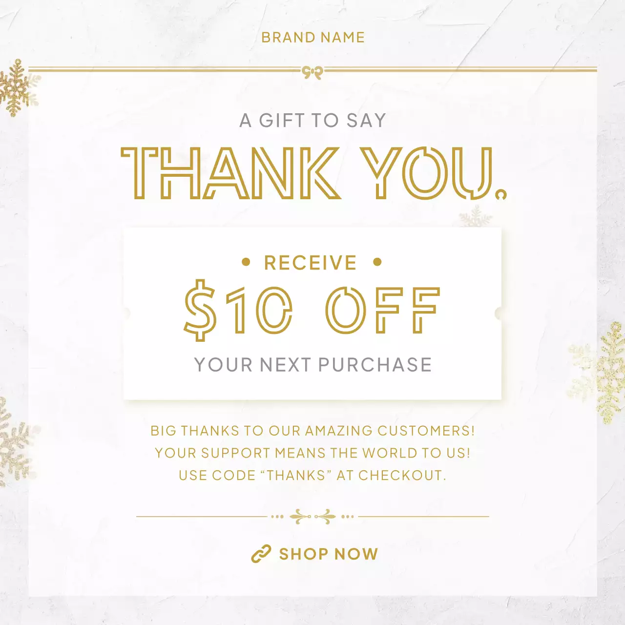 Gold Elegant Holiday Discount Promotion for Social Media