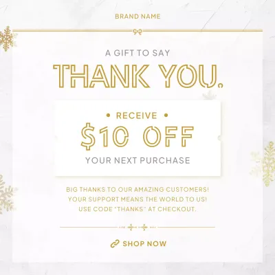 Gold Elegant Holiday Discount Promotion for Social Media