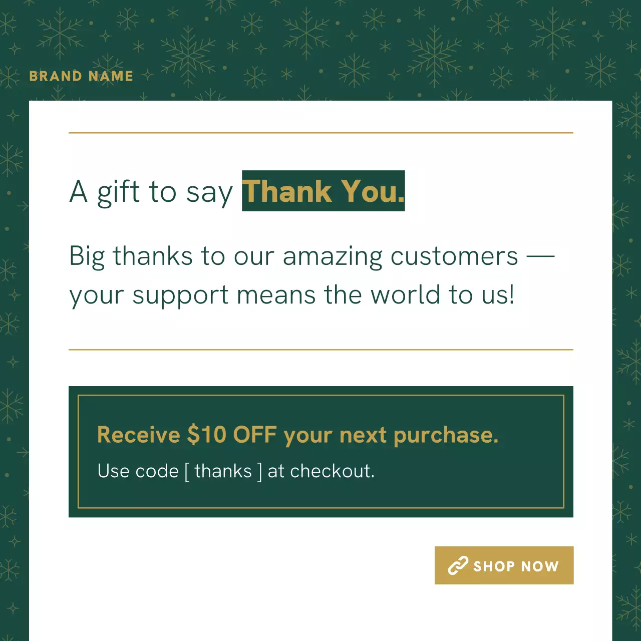 Winter Green Elegant Gift Promotion for Social Media