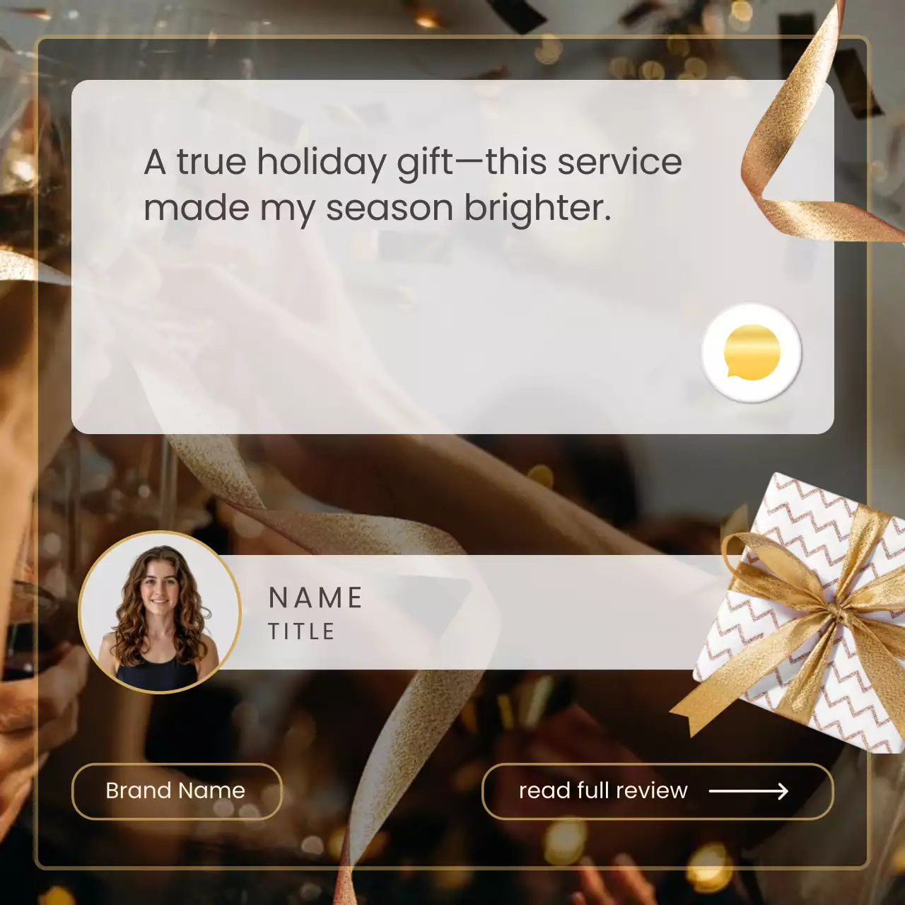 Gold Elegant Review Promotion Instagram Post