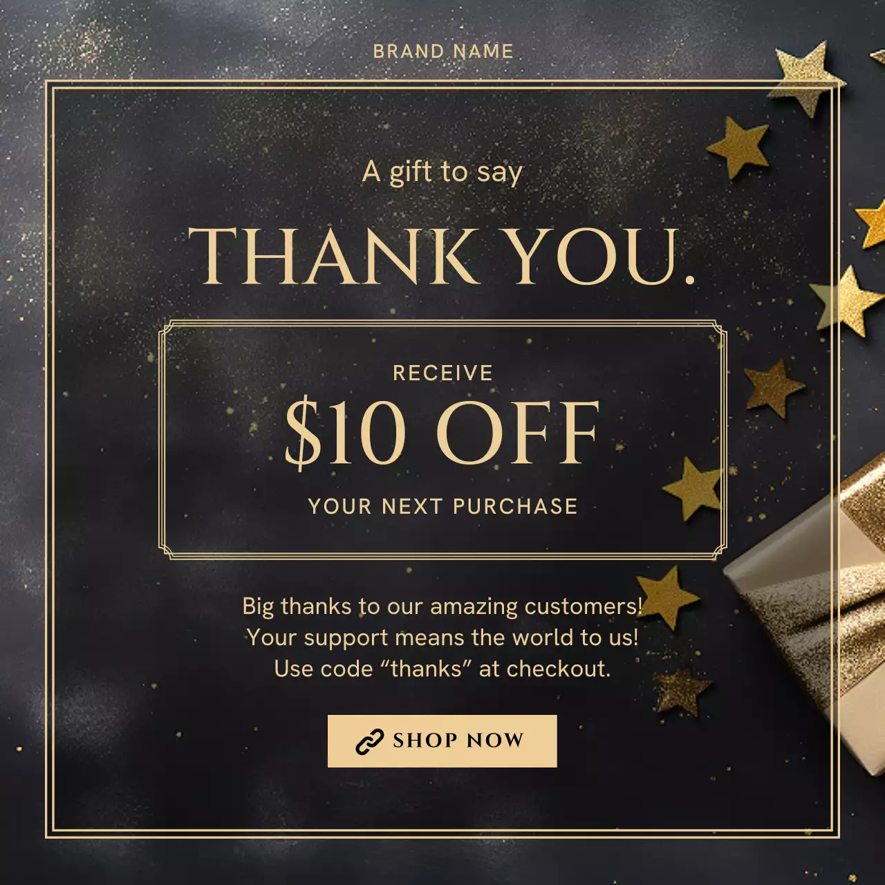 Gold Dark Elegant New Year Gift Promotion for Social Media