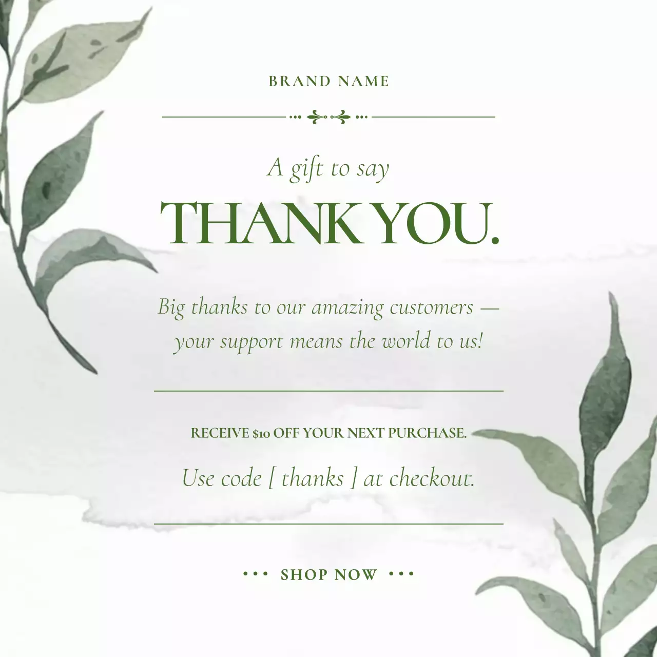 Elegant Watercolor Gift Promotion for Social Media