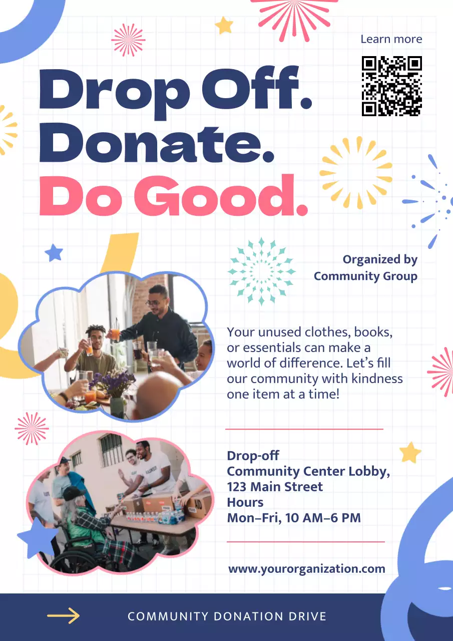 Blue Modern Donation promotion Poster