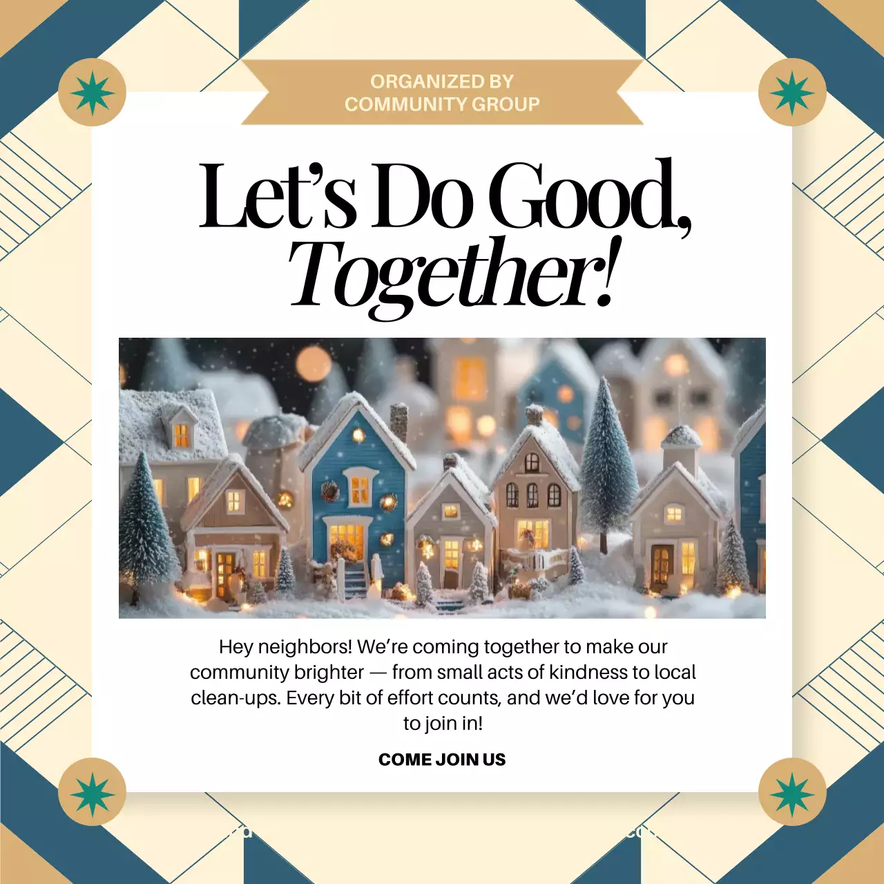 Beige Retro Community Invitation Instagram Post