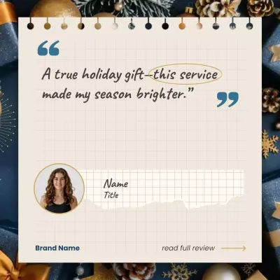 Gold Elegant Testimonial Advertisement Instagram Post