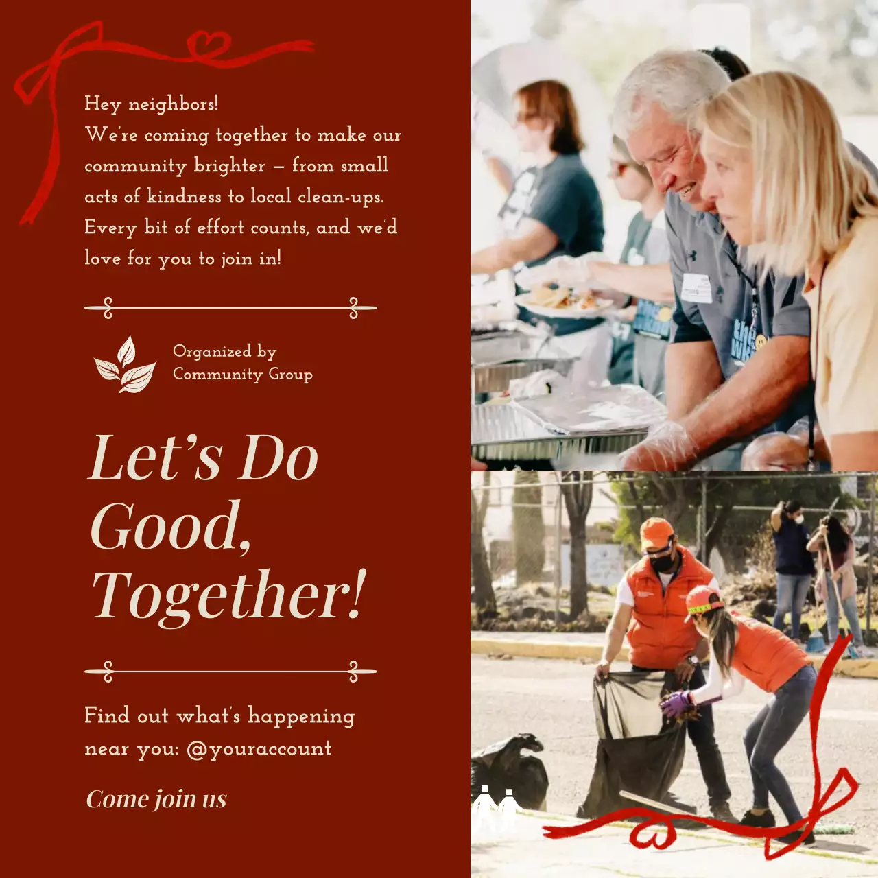 Red Elegant Community Participation Announcement