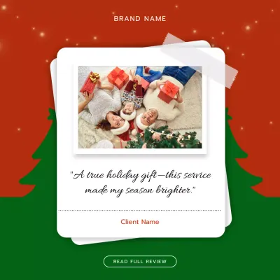 Red Traditional Holiday Card Social Media Square