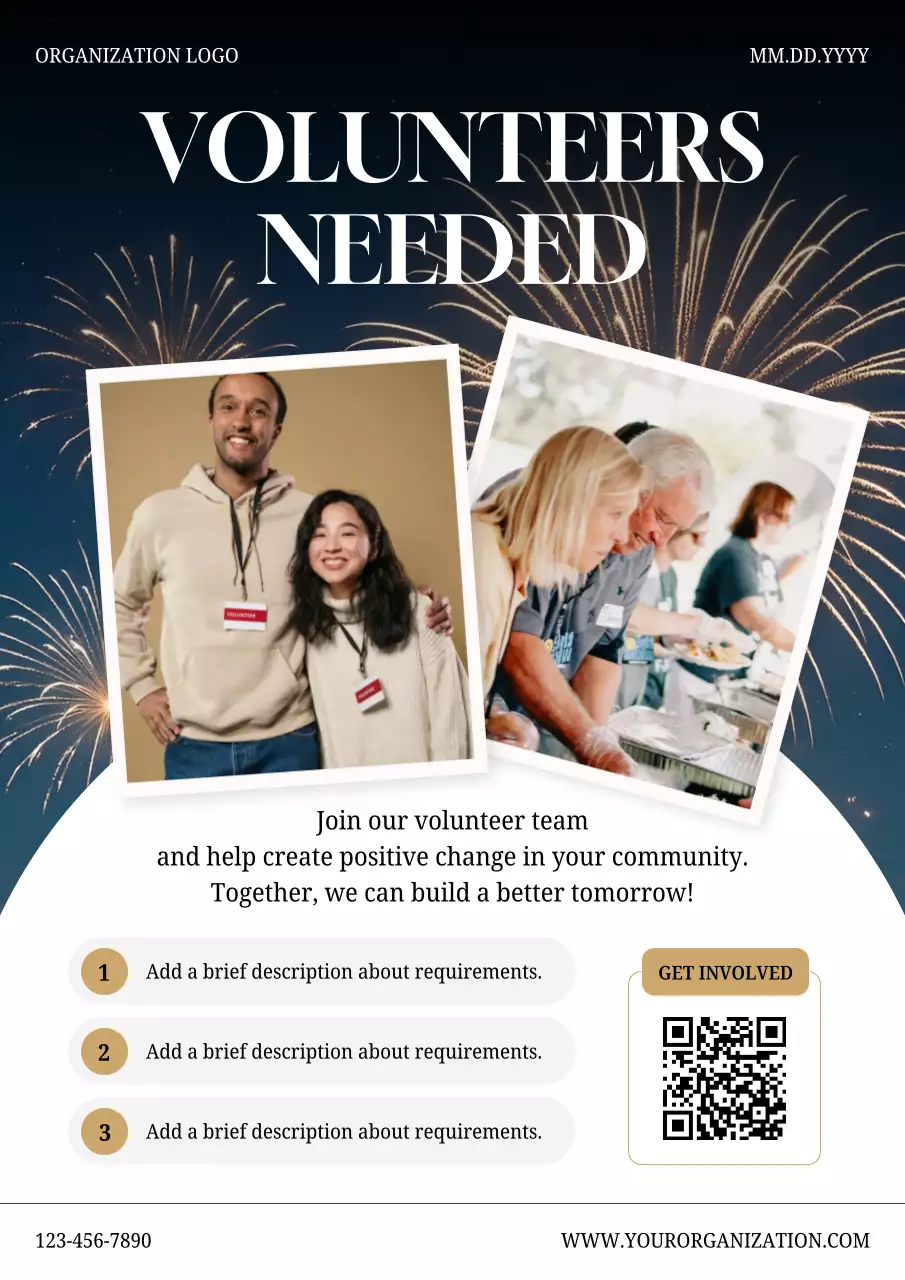 Purple Modern Volunteer Recruitment Poster