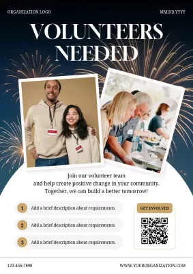 Purple Modern Volunteer Recruitment Poster