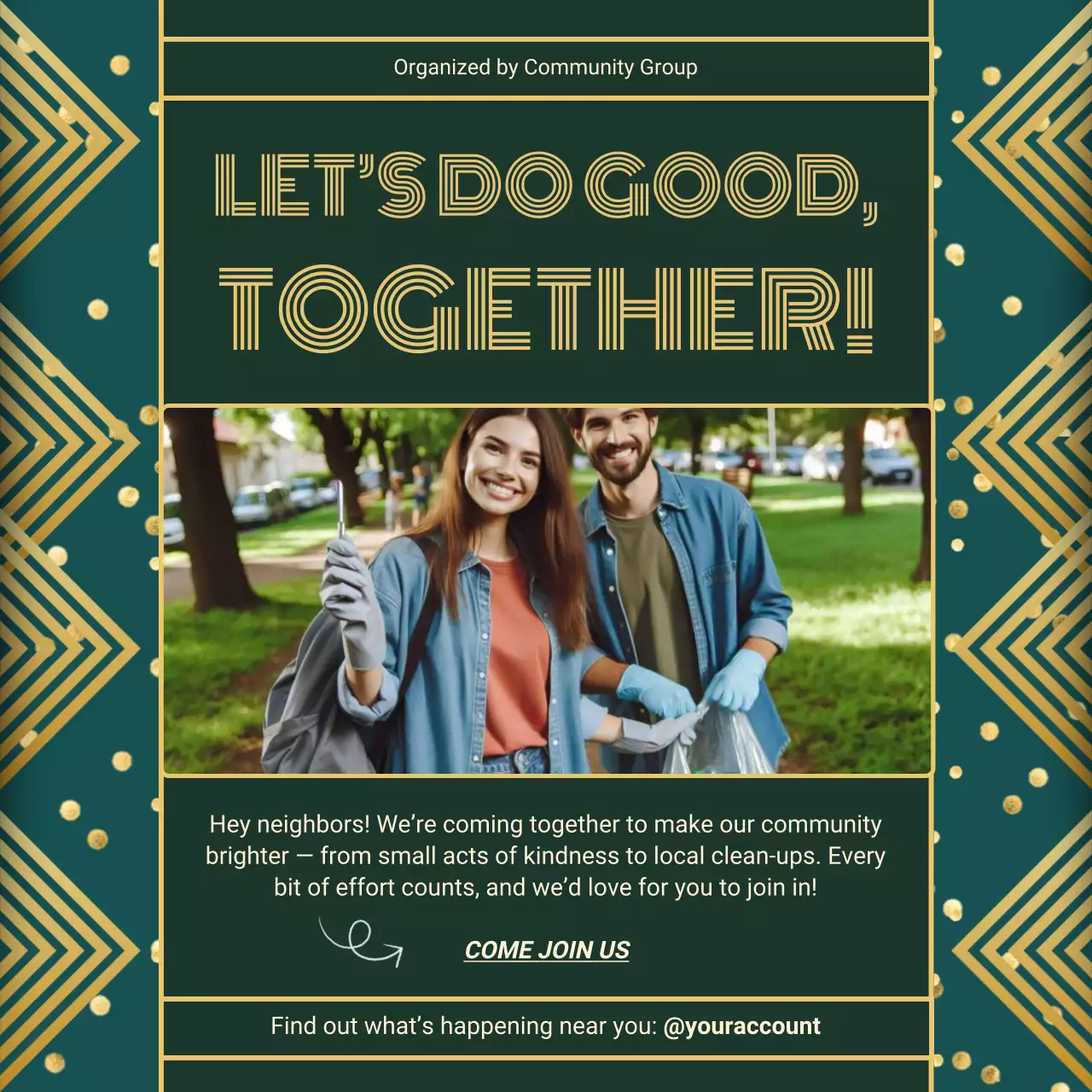 Teal Retro Community Event Announcement Instagram Post