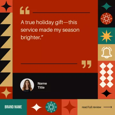 Red Geometric Review Advertisement Poster