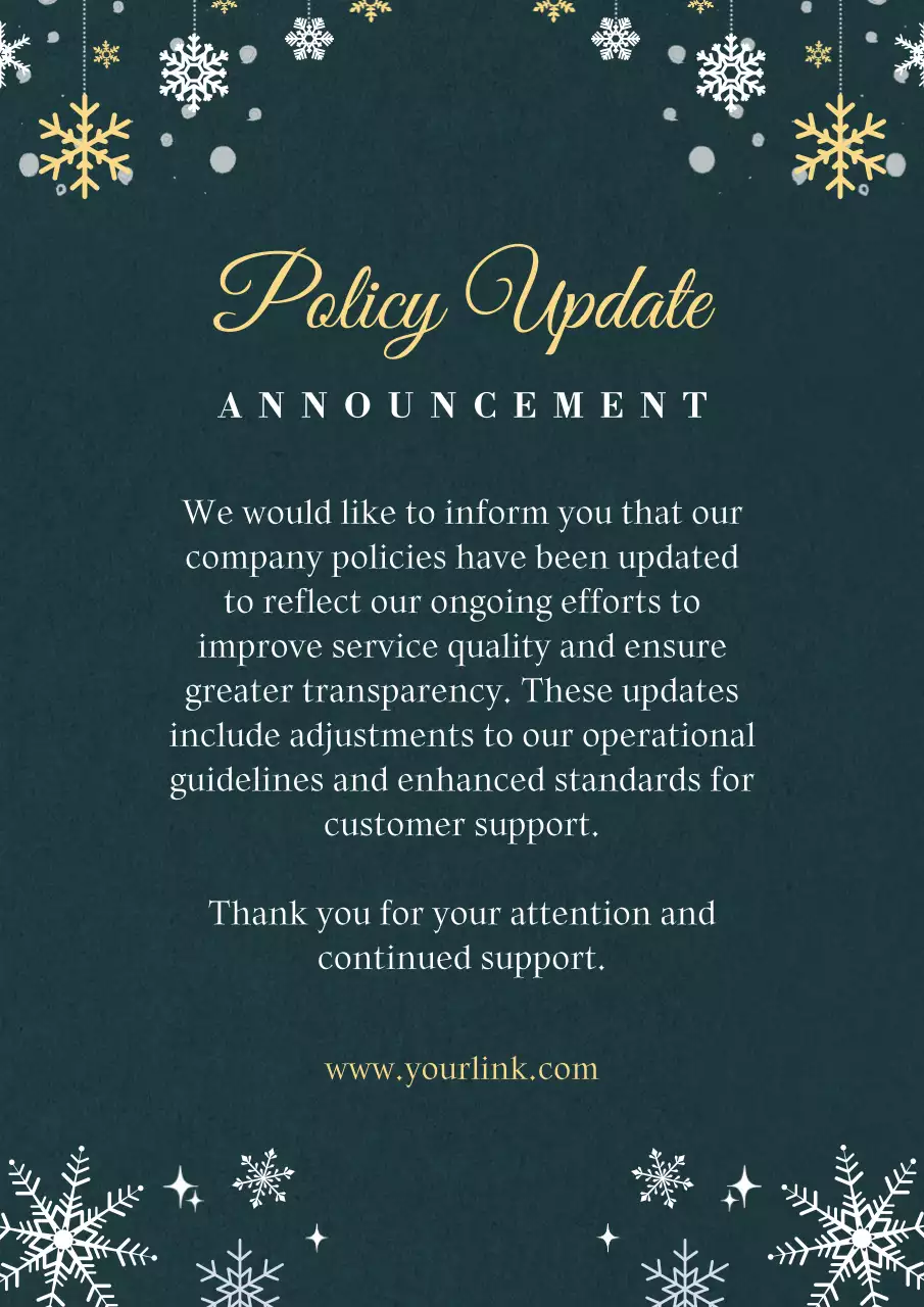 Navy Elegant Policy Announcement Poster