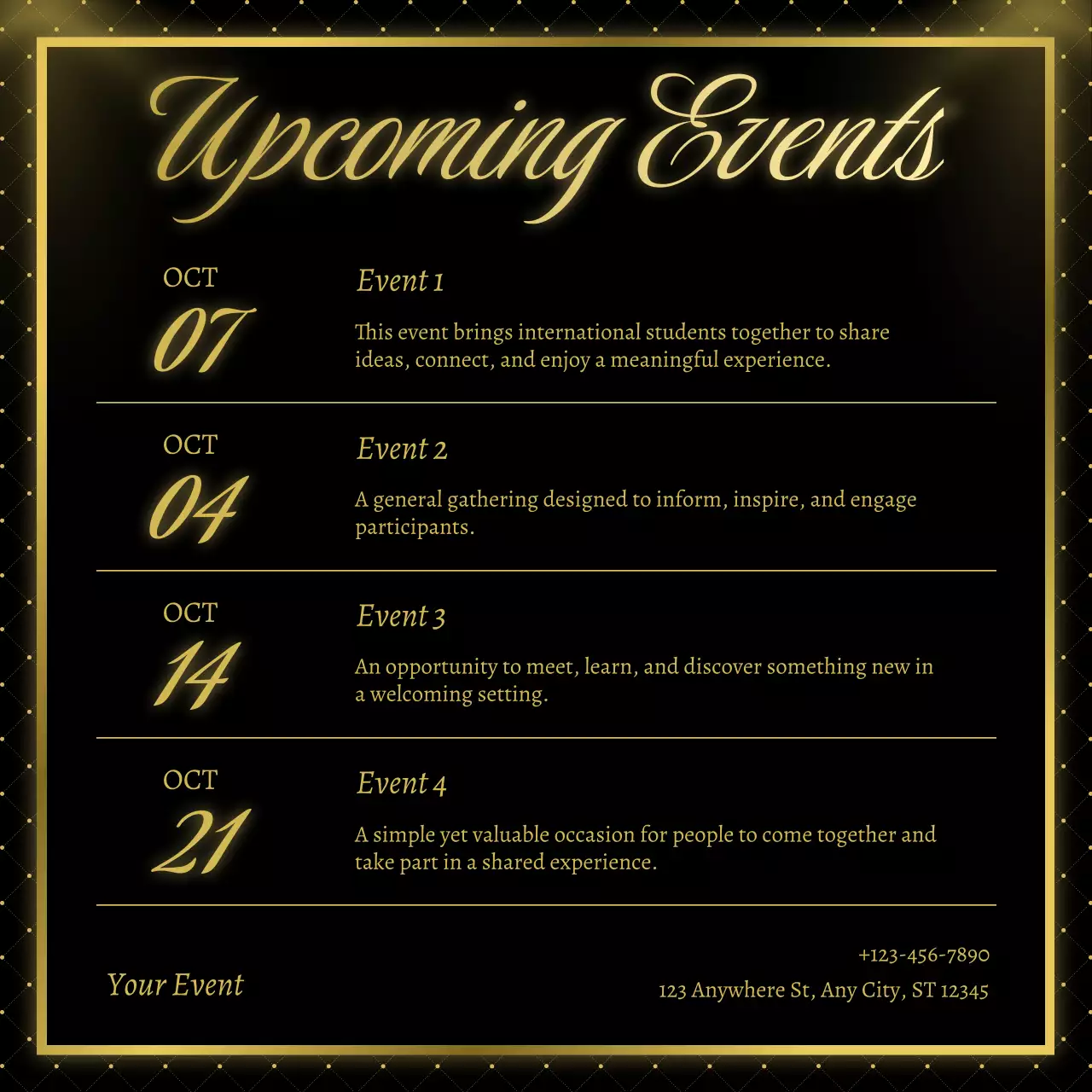 Black and Gold Elegant New Year Event Announcement Instagram Post