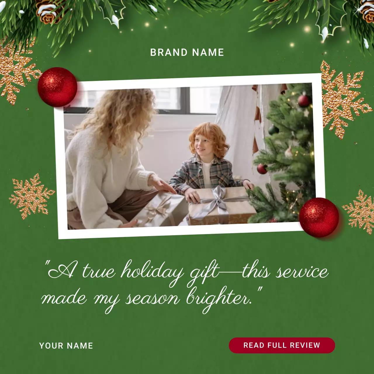 Green Elegant Holiday Greeting Social Media Square