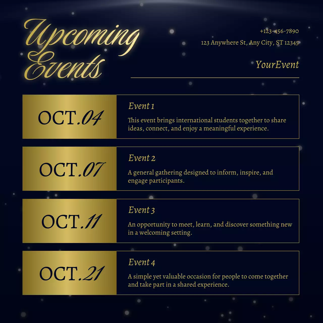 Black and Gold Elegant New Year Event Announcement Instagram Post