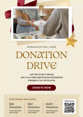Beige Classic Donation Promotion Poster