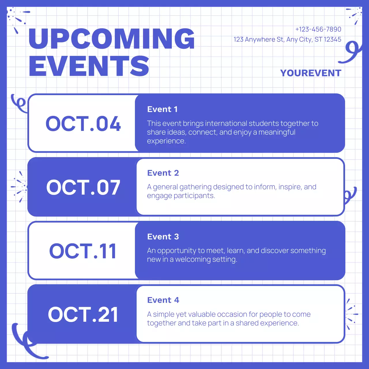 White and Blue Modern New Year Event Announcement Instagram Post