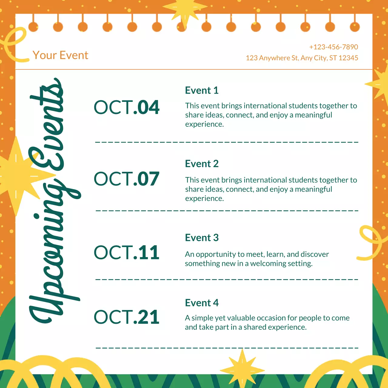 Orange Modern New Year Event Announcement Instagram Post