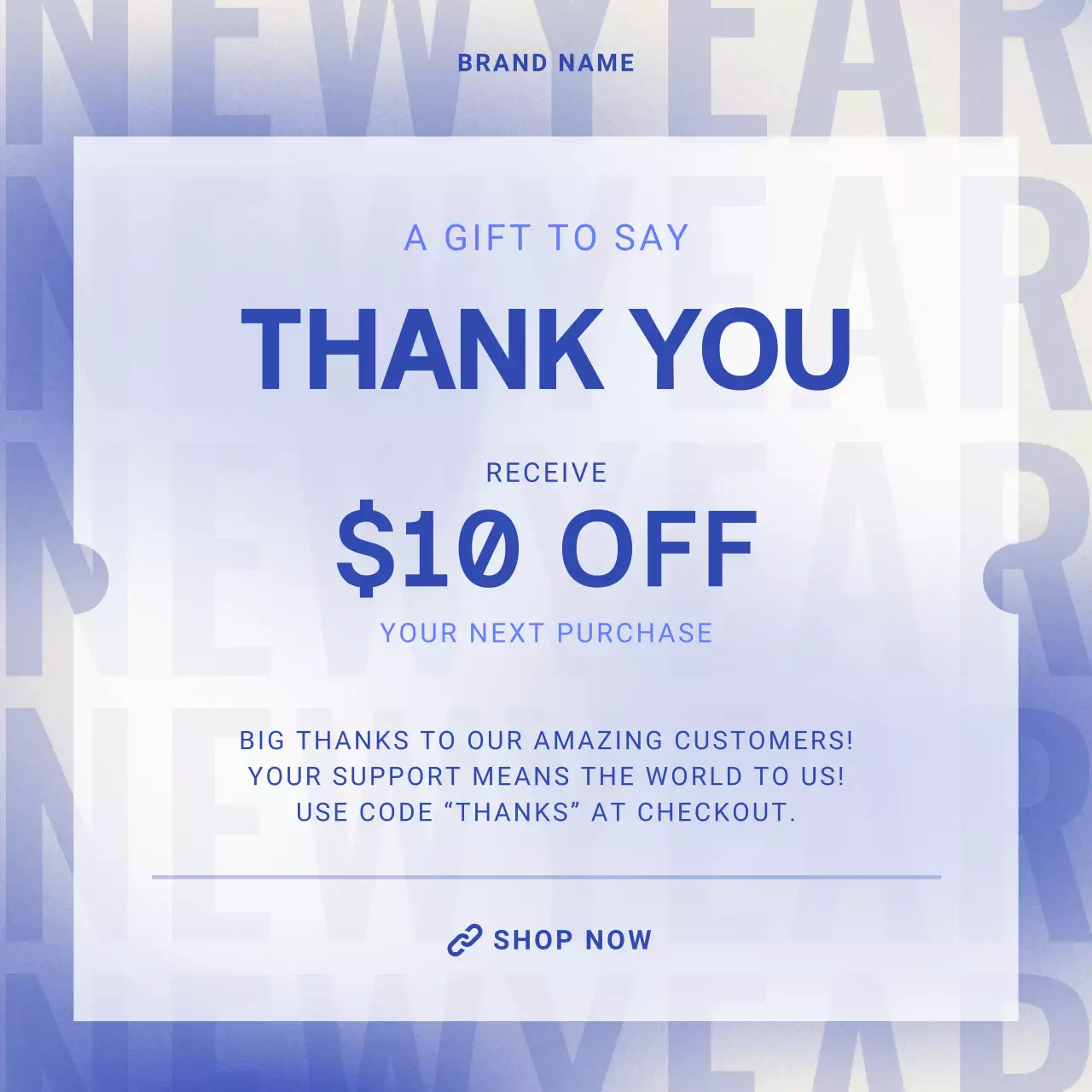 Blue Modern New Year Gift Promotion for Social Media