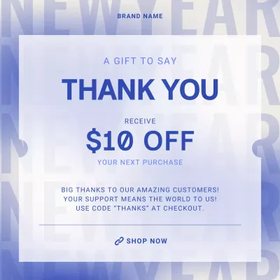 Blue Modern New Year Gift Promotion for Social Media