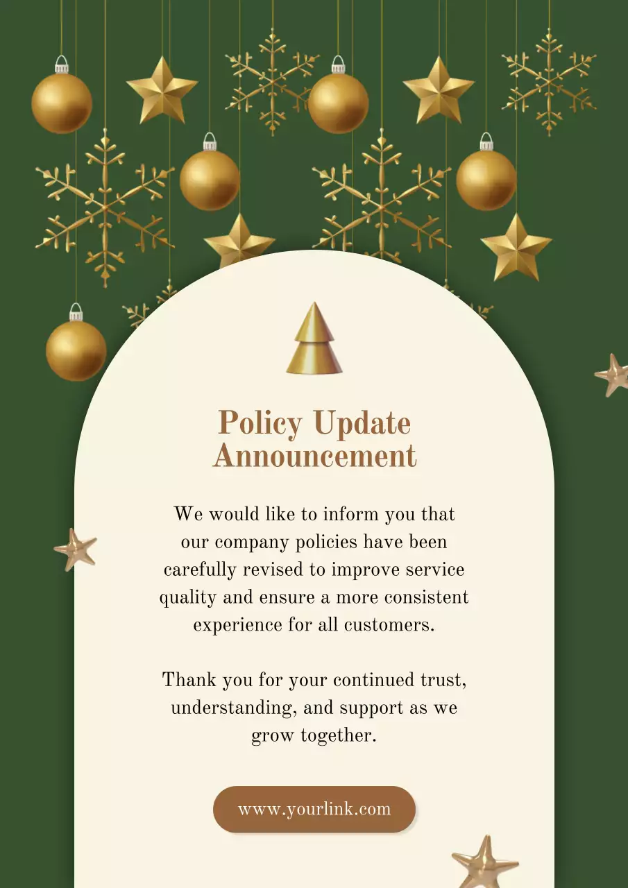 Green Elegant Policy Announcement Poster