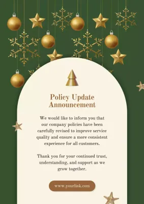 Green Elegant Policy Announcement Poster