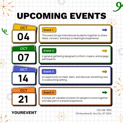 White Modern New Year Events Schedule Instagram Post