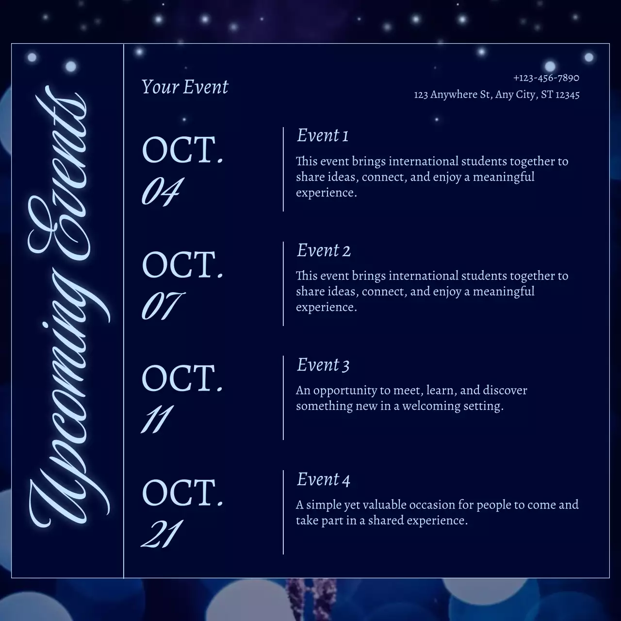 Navy Elegant New Year Event Announcement Instagram Post