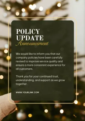 Gold Elegant Policy Announcement Poster