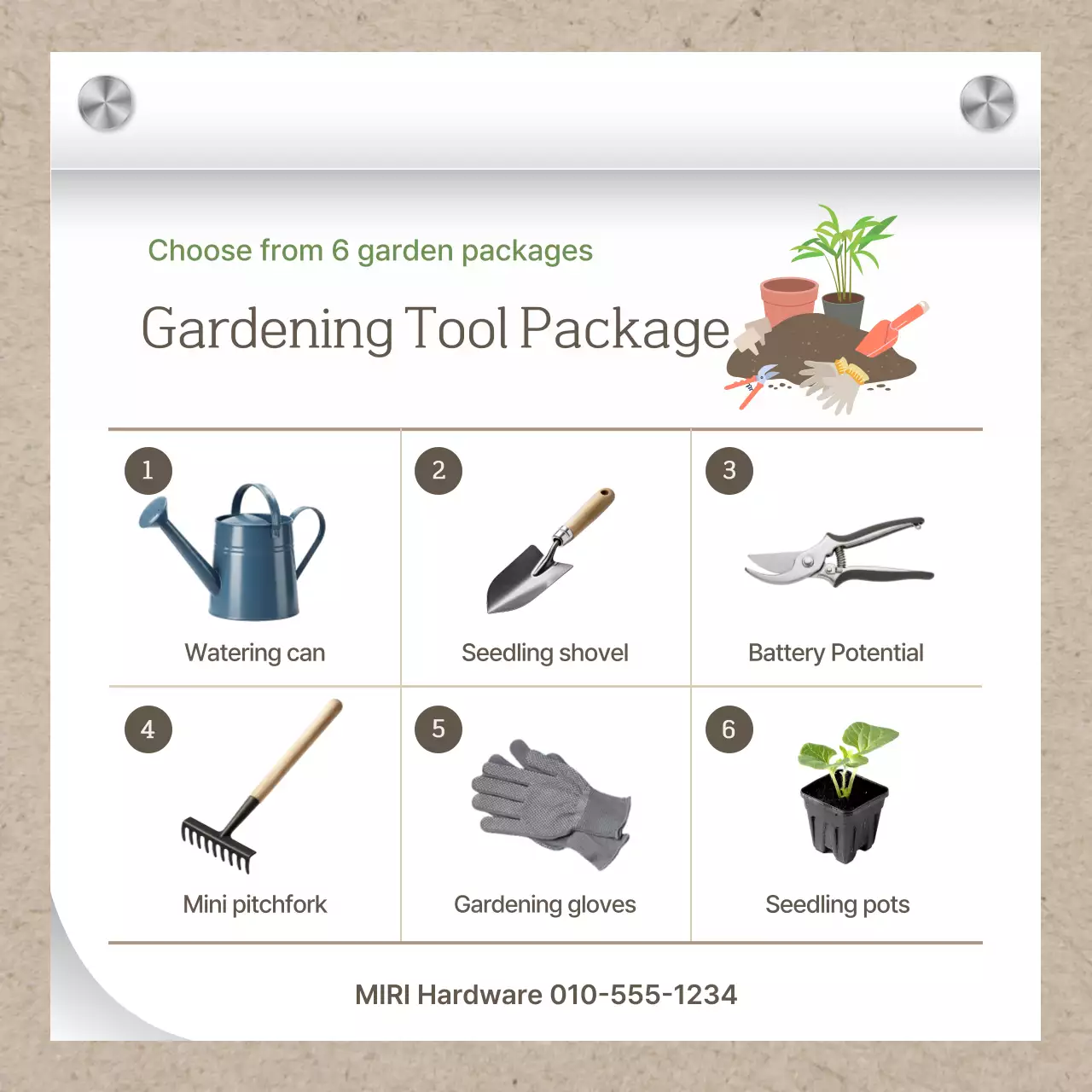 Introducing Beige Simple Gardening Products
