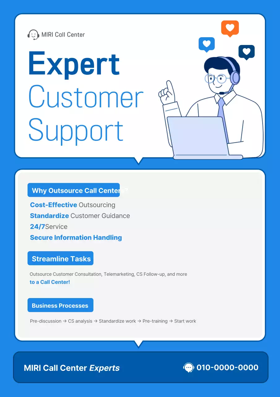 Quảng cáo dịch vụ khách hàng Blue Modern