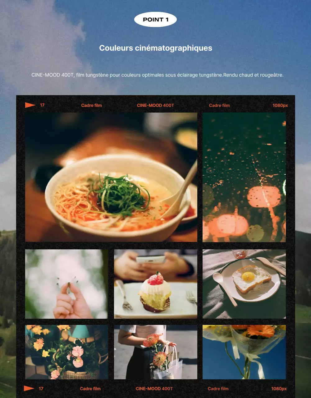 Publicité pour un appareil photo argentique vintage bleu