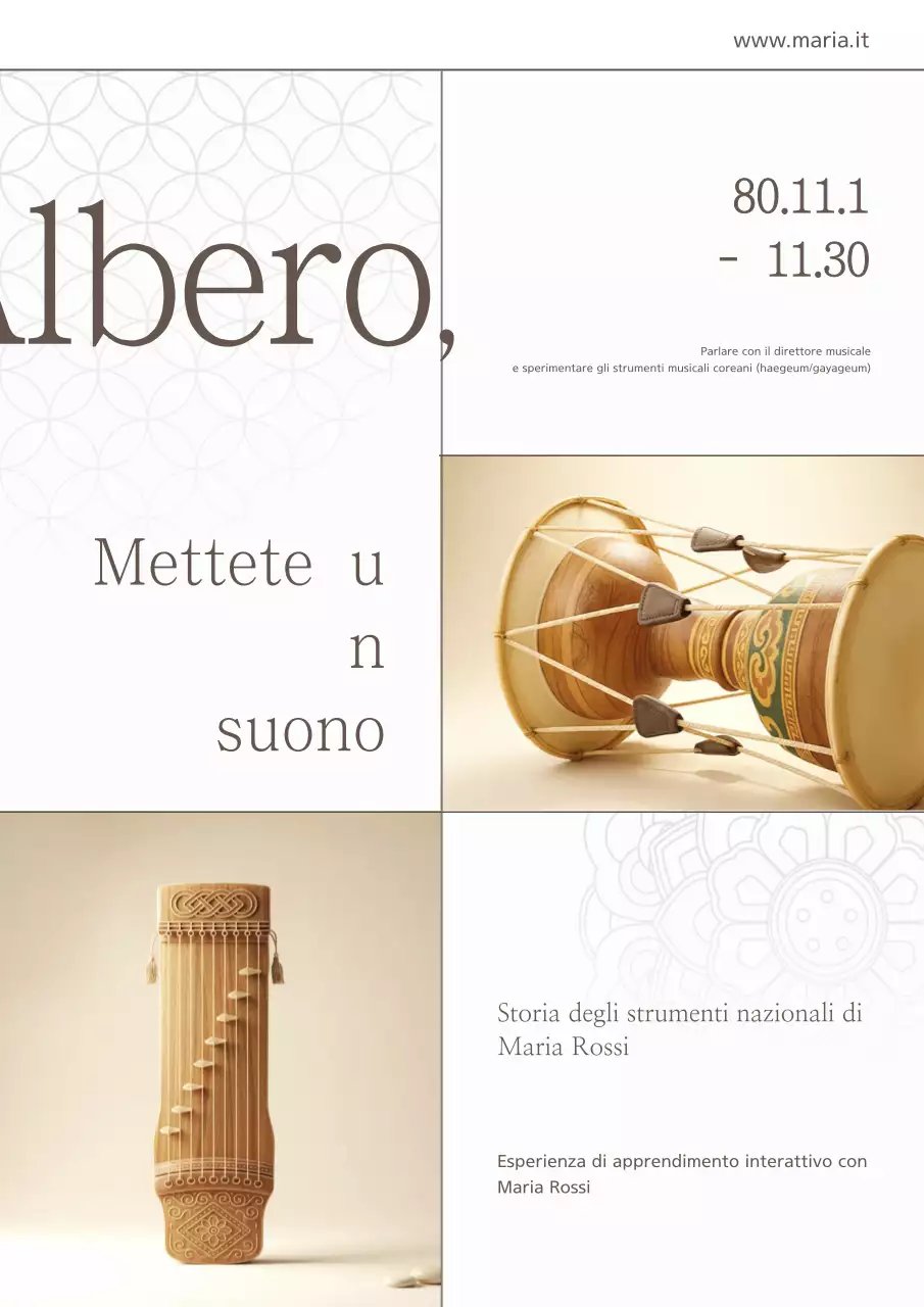 Promozione della mostra di strumenti musicali tradizionali coreani presso il negozio di strumenti tradizionali Beige