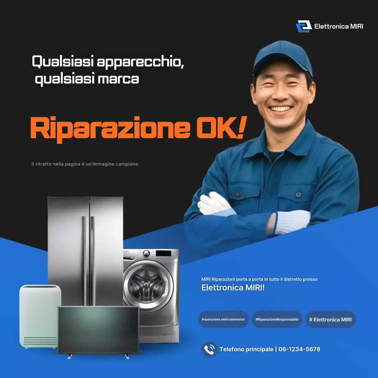 Promozione riparazione elettrodomestici moderni neri