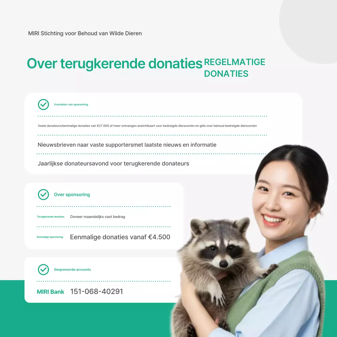 Uitleg over regelmatige sponsoring door groene, schone, burgergroep