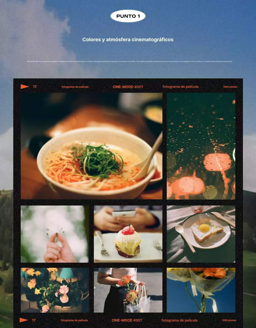 Anuncio de cámara de película vintage azul