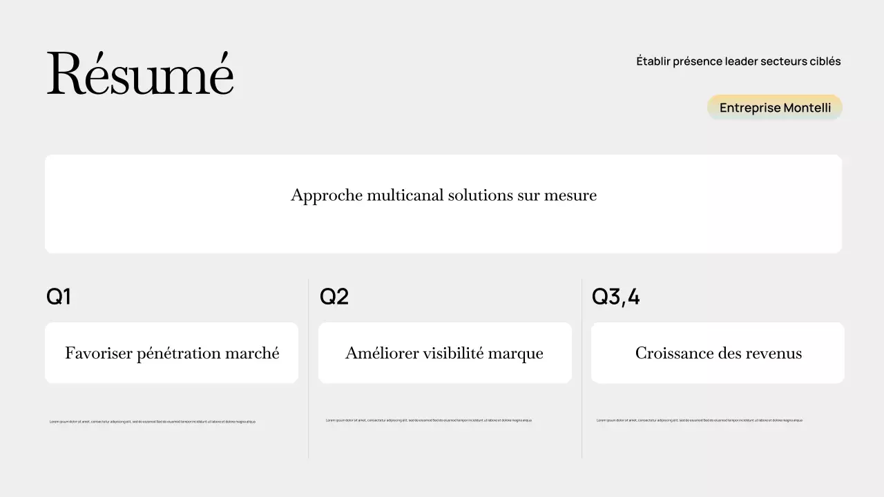Présentation du plan d'affaires moderne Grey