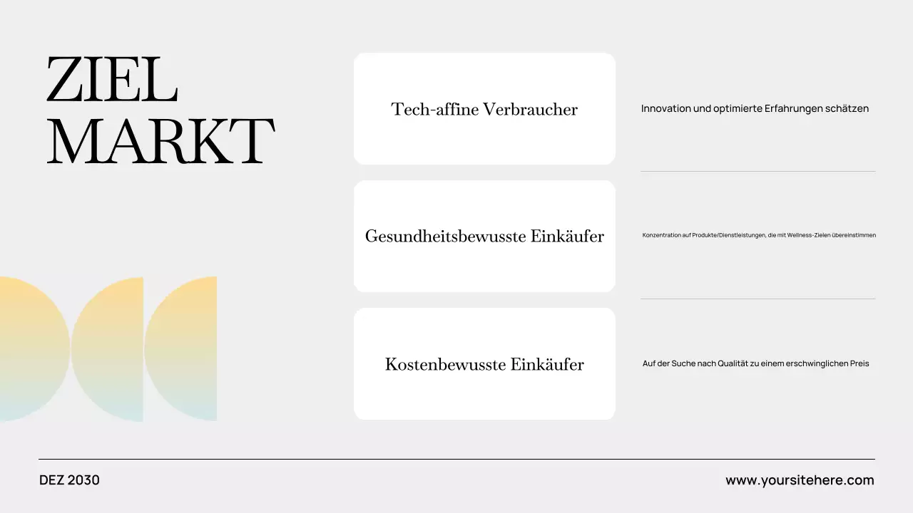 Präsentation des modernen Grey-Geschäftsplans