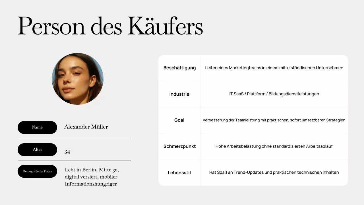 Präsentation des modernen Grey-Geschäftsplans